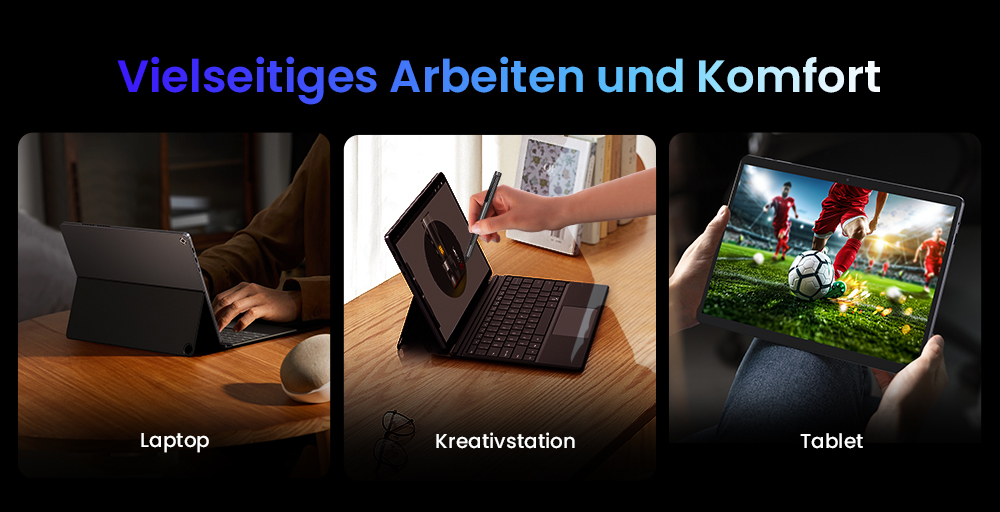 CHUWI Hi10 Max Tablette + Tastatur , Intel N150 4 Kerne, 12,96 Zoll 2880 x 1920 IPS-Touchscreen, 12 GB LPDDR5 RAM 512 SSD, USB-C + Micro HDMI, zweifaches 4K-Display, WiFi6, 8MP + 5MP Kamera, 2 * voll ausgestattete Typ-C, 1 * USB 3.2