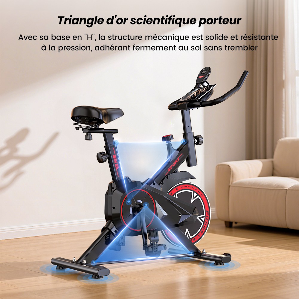 Formill QK101 V&eacute;lo d&rsquo;Appartement, Transmission par Courroie Silencieuse, R&eacute;sistance R&eacute;glable, &Eacute;cran LCD, Charge Max 120 kg, Fitness Familial