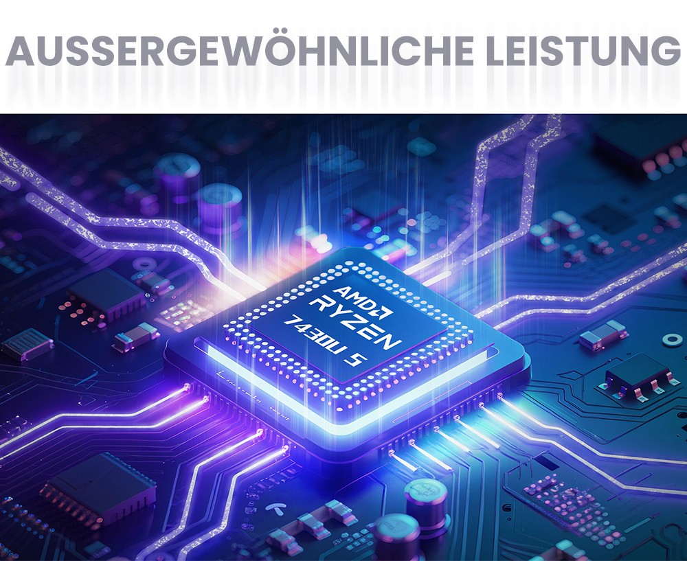 CHUWI CoreBook Plus Laptop, 16 Zoll 1920x1200 IPS Bildschirm, AMD Ryzen 5 7430U 6 Kerne Max 4,3GHz, 16GB RAM 512GB SSD, WiFi 6 Bluetooth 5.2, 2*Voll ausgestattet Typ-C, 2*USB3.2, 1*USB2.0, 1*TF Kartensteckplatz, 1*HDMI, 1*RJ45, 1*Audio