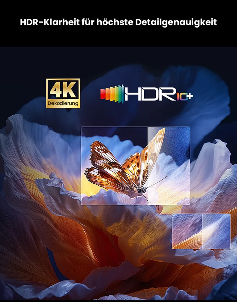 Ultimea Poseidon E100 Projektor, 1800 ANSI, natives 1080P, 4K-Dekodierung, Autofokus & 6D Auto Keystone, aktives 3D-Bild, 10W*2 Lautsprecher, Google TV