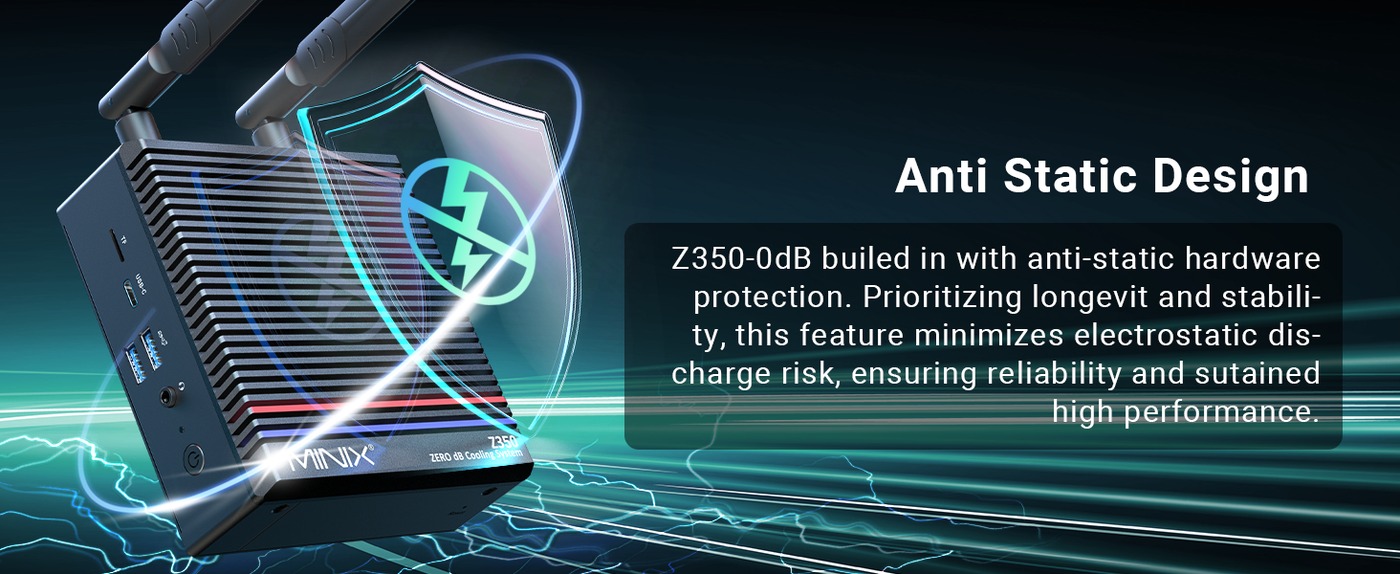 MINIX NEO Z350-0dB Mini PC, Intel Core i3 - N350 8 magos, max. 3,9 GHz, 16 GB RAM, 512 GB SSD, 2*HDMI dupla k&eacute;pernyős kijelző, 2*USB-A 3.2, 1*USB-C 3.2, 2*USB2.0, 1*TF k&aacute;rtyahely, 1*2.5G RJ45, EU/UK/US csatlakoz&oacute;