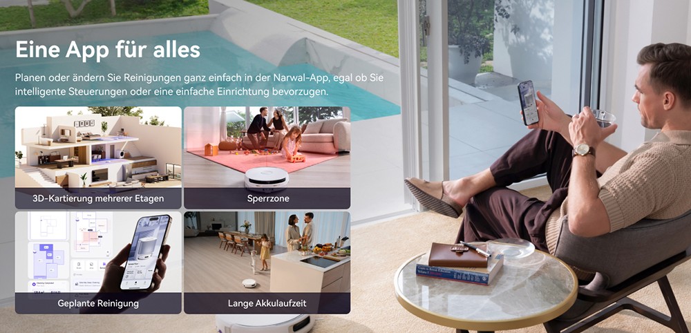 Narwal Freo Flow Saug- und Wischroboter, 22.000Pa Saugleistung, KI-Hindernisvermeidung mit Dual-Kamera, Hei&szlig;wasserwischen, Teppich- & Kantenreinigung, Selbstentleerung, 2,5L Staubbeutel, Sprachsteuerung &ndash; Wei&szlig;