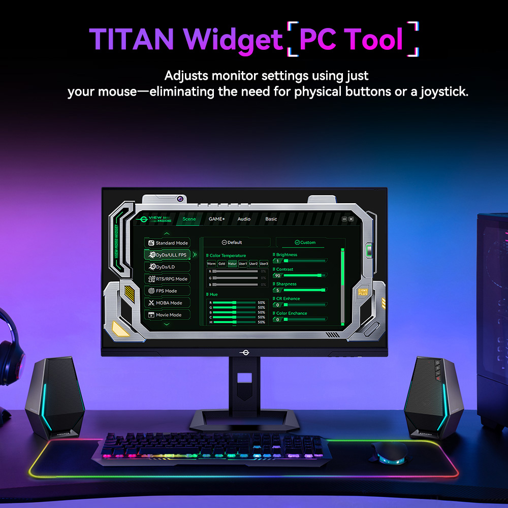 TITAN ARMY P275MV PLUS Gamer Monitor, 27 h&uuml;velykes Gyors IPS Kijelző, 3840*2160@160Hz &eacute;s 1920*1080@320Hz, HDR1000, DyDs Mini LED, 1 ms GTG V&aacute;laszidő, FreeSync, FPS/RTS J&aacute;t&eacute;k M&oacute;d, 2*USB-A, 1*USB-B, 1*Type-C, 2*HDMI2.1, 1*DP1.4, 1*Audio