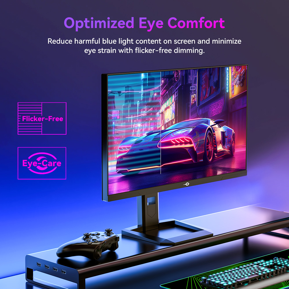TITAN ARMY P275MV PLUS Gaming-Monitor, 27 Zoll Fast-IPS-Bildschirm, 3840 x 2160 bei 160 Hz und 1920 x 1080 bei 320 Hz, HDR1000, DyDs Mini-LED, 1 ms GTG-Reaktionszeit, FreeSync, 2 x USB-A, 1 x USB-B, 1 x Typ-C, 2 x HDMI 2.1, 1 x DP 1.4, 1 x Audio