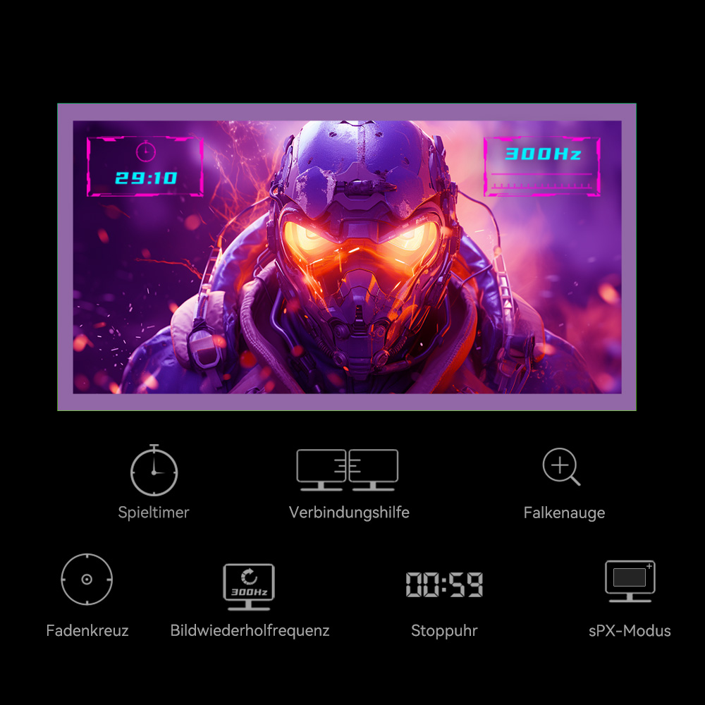 TITAN ARMY C27A1H Gaming-Monitor, 27 Zoll 1500R Curved VA-Bildschirm, 1920 x 1080, 300 Hz Bildwiederholfrequenz, 1 ms GTG-Reaktionszeit, FreeSync, HDR10, 4000:1 Kontrastverh&auml;ltnis, dynamisches OD, 10 Szenariomodi, 2 x HDMI 2.0, 2 x DP 1.4, 1 x Audio