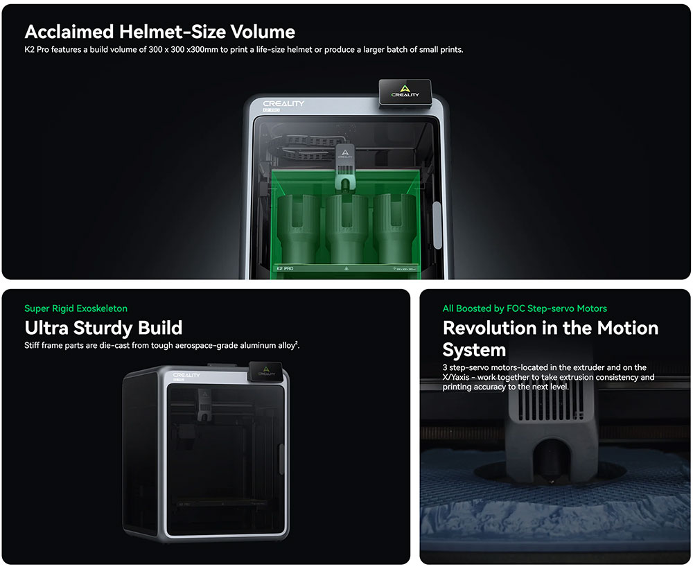 Creality K2 Pro 3D Printer + 6kg Mecpow High Speed PETG Filament - Red/Black/Light Blue/Transparent/Solid Blue/Yellow