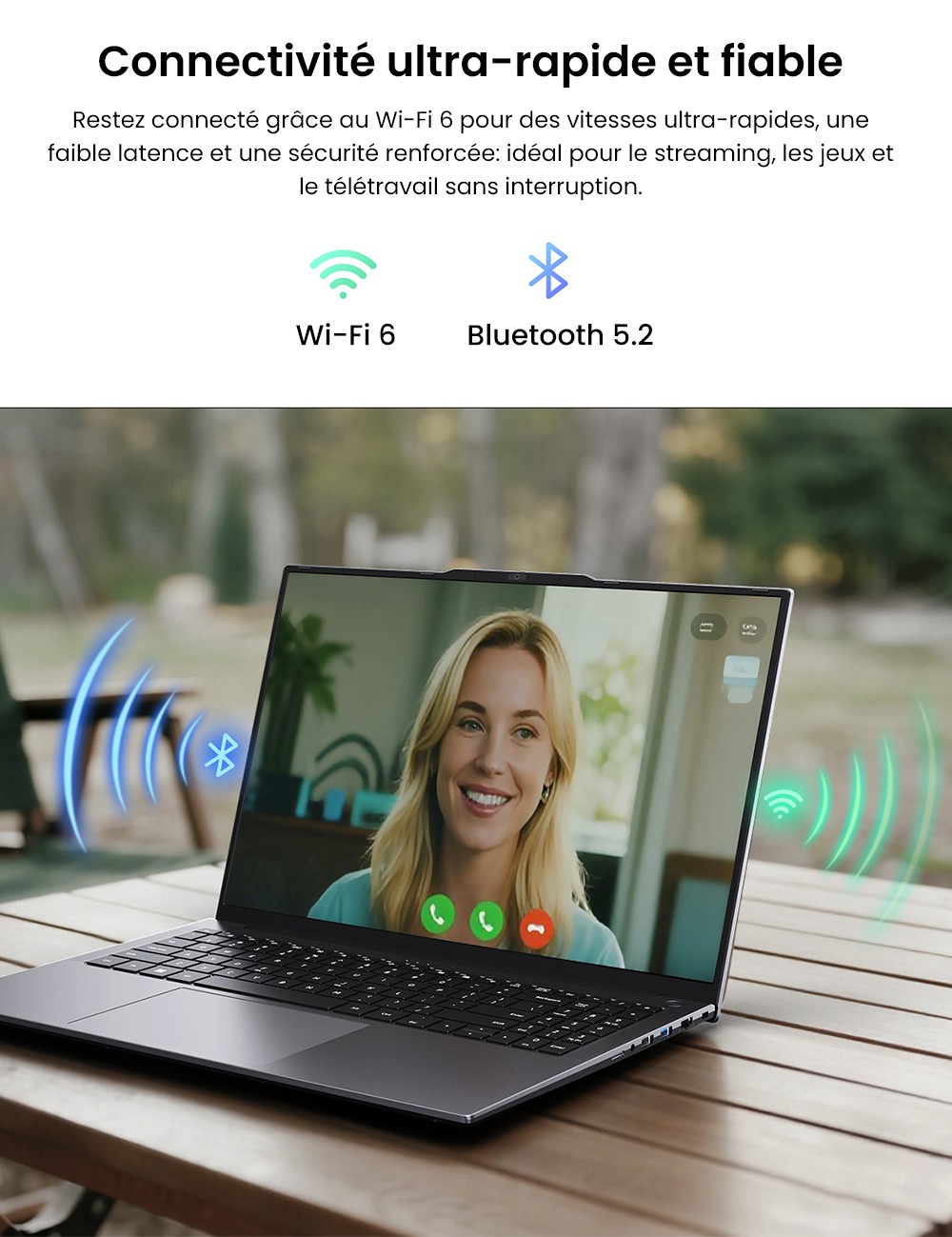 Ordinateur portable CHUWI CoreBook Plus, &eacute;cran IPS 16 pouces 1920 x 1200, AMD Ryzen 5 7430U 6 c&oelig;urs cadenc&eacute; &agrave; 4,3 GHz maximum, 16 Go de RAM, 512 Go de SSD, Wi-Fi 6, Bluetooth 5.2, 2 ports Type-C complets, 2 ports USB 3.2, 1 port USB 2.0, 1 emplacement pour carte TF, 1 port HDMI, 1 port RJ45, 1 port audio