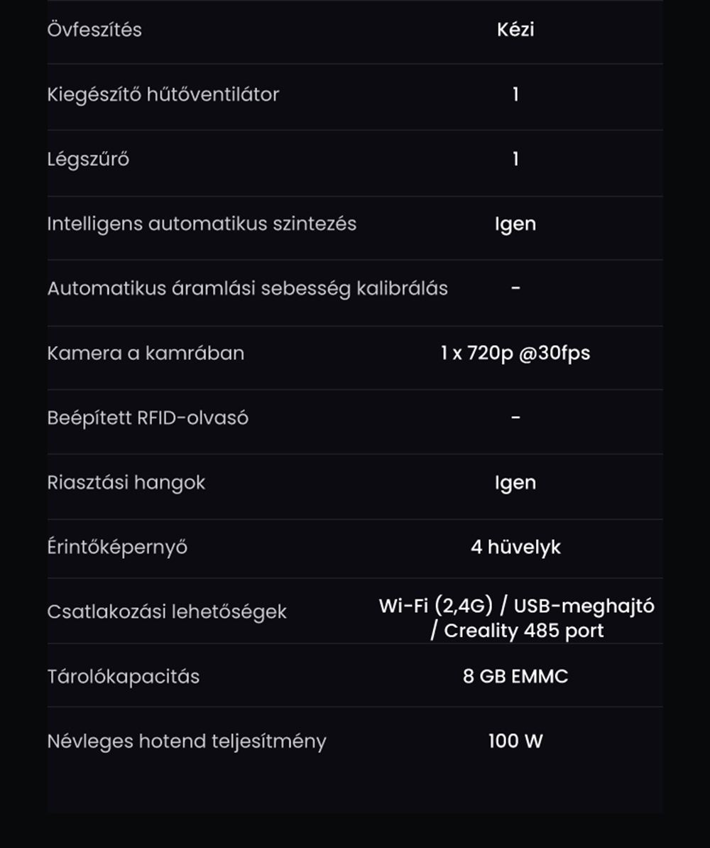 Creality K2 Combo 3D nyomtat&oacute;, CFS rendszer, 260*260*260mm