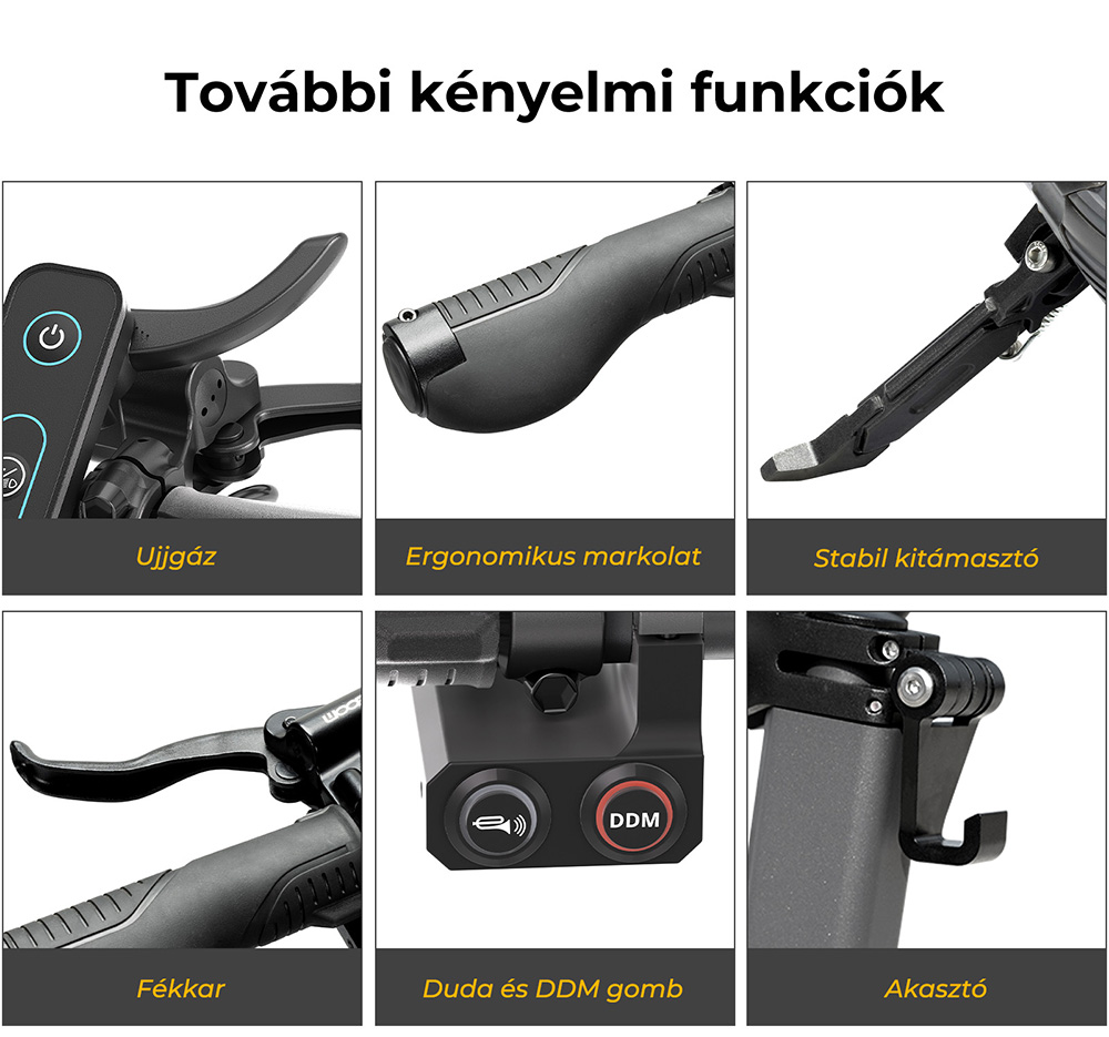 Ausom F1 Max Elektromos Roller, 2*1400W-os Motor, 60V 20.8Ah Akkumul&aacute;tor, 10 colos Gumiabroncsok, 72km/h Max. Sebess&eacute;g, 100km Max. Hat&oacute;t&aacute;vols&aacute;g, Első &eacute;s H&aacute;ts&oacute; Hidraulikus T&aacute;rcsaf&eacute;kek, NFC &eacute;s Jelsz&oacute;k&oacute;dos Z&aacute;r