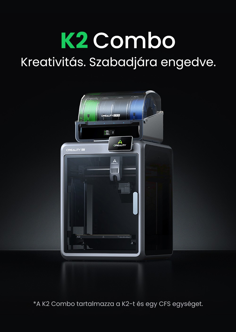 Creality K2 Combo 3D nyomtat&oacute;, CFS rendszer, 260*260*260mm