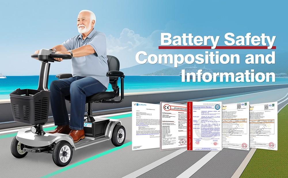Unificare Unagi Vierrad-Scooter, 250-W-Motor, 24-V-12-Ah-Akku, 8-Zoll-Reifen, 6 km/h H&ouml;chstgeschwindigkeit, 20 km Reichweite, Magnetbremse, 190 kg maximale Tragkraft &ndash; Silber