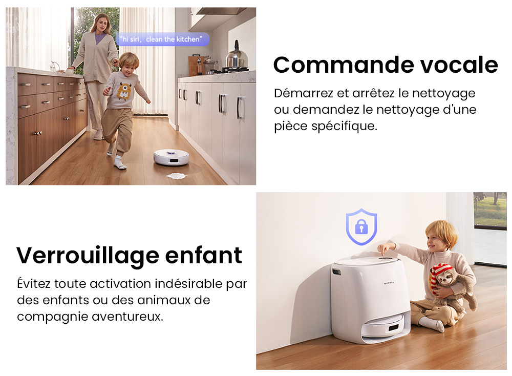 Narwal Freo X Ultra Aspirateur robot et balai avec lavage et vidage automatiques, puissance d'aspiration de 8200 Pa, brosse flottante anti-emm&ecirc;lement, levage automatique du balai jusqu'&agrave; 12 mm, station de base tout-en-un
