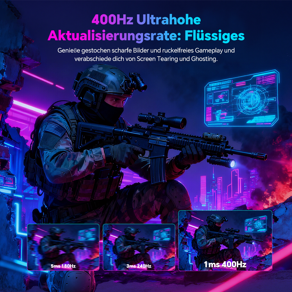 KTC H25X7 Gaming-Monitor, 24,5 Zoll 1920 x 1080 Fast-IPS-Bildschirm, 400 Hz Bildwiederholfrequenz, HDR400, 1 ms MPRT-Reaktionszeit, FreeSync- und G-Sync-kompatibel, schwaches blaues Licht und flimmerfrei, 2 x HDMI 2.0, 2 x DP 1.4