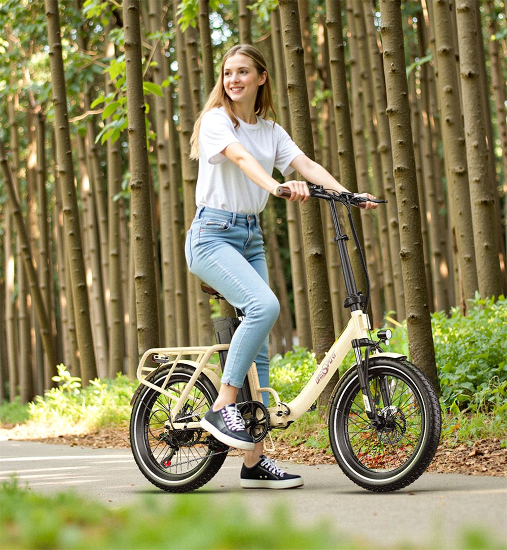 ONESPORT OT16 elektromos kerékpár 20*3.0 hüvelykes gumiabroncsok, 48V 17Ah akkumulátor 25km/h maximális sebesség 3 vezetési mód 7 sebességes váltó, tárcsafékek - fehér