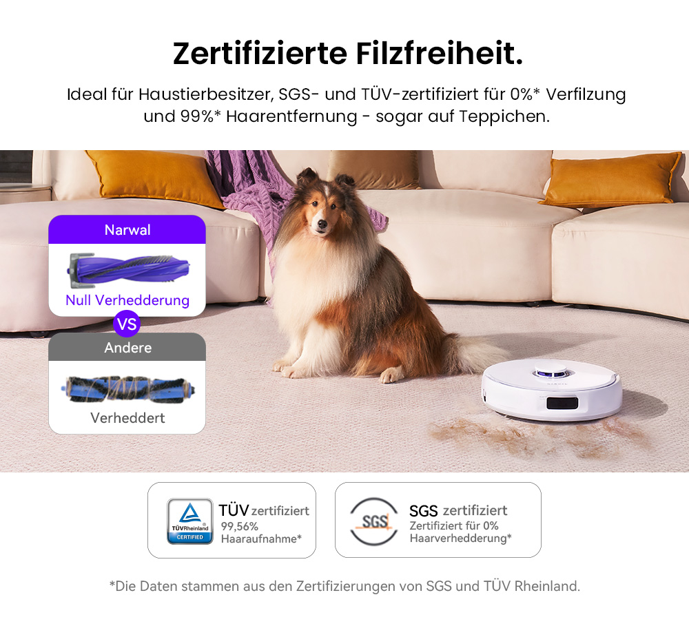 Narwal Freo X Ultra Roboterstaubsauger, 8200 Pa Saugleistung, 210 Min. Laufzeit, Tri-Laser-Navigation, Verwicklungsfreie schwimmende B&uuml;rste, 1-Liter-Einwegbeutel, 7-w&ouml;chige Staublagerung &ndash; EU-Stecker