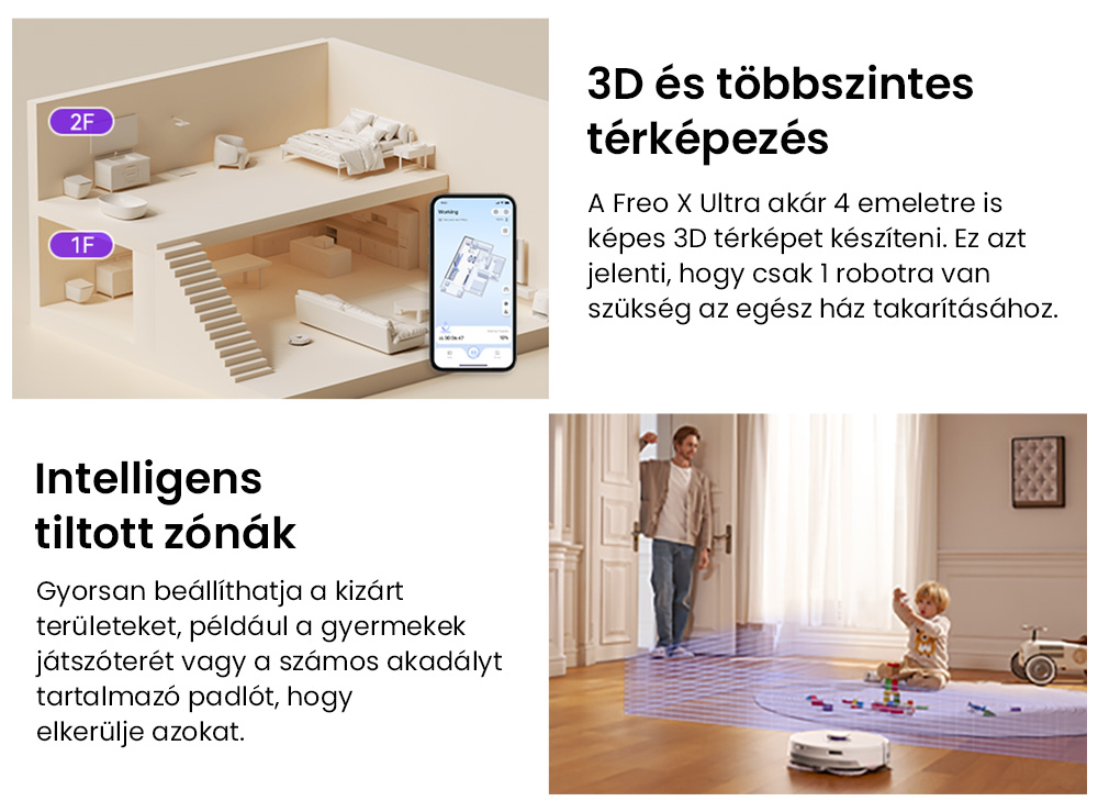 Narwal Freo X Ultra Robot Porsz&iacute;v&oacute; &eacute;s Felmos&oacute; Automatikus Mos&aacute;ssal &eacute;s &Ouml;n&uuml;r&iacute;t&eacute;ssel, Erős 8200Pa Sz&iacute;v&oacute;erővel, Nulla Gubancol&oacute;d&aacute;st Nem Tart&oacute;s &Uacute;sz&oacute; Kef&eacute;vel, Automatikus Felmos&oacute; Emel&eacute;s 12 mm-ig, All-in-One Alap&aacute;llom&aacute;s