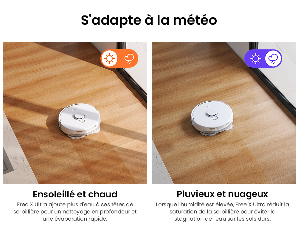 Narwal Freo X Ultra Aspirateur robot et balai avec lavage et vidage automatiques, puissance d'aspiration de 8200 Pa, brosse flottante anti-emm&ecirc;lement, levage automatique du balai jusqu'&agrave; 12 mm, station de base tout-en-un