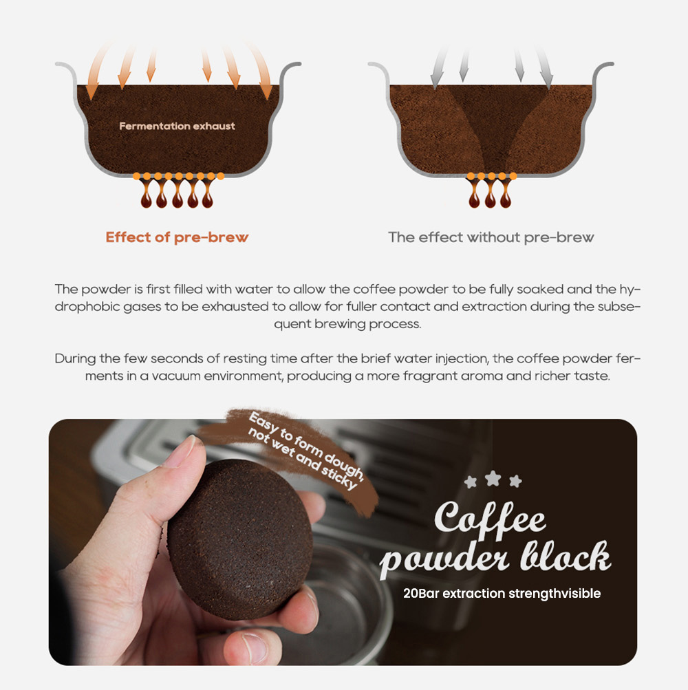 HiBREW H10A Machine &agrave; caf&eacute;, pression d'extraction de 20 bars, temp&eacute;rature et volume de tasse r&eacute;glables, porte-filtre de 58 mm, r&eacute;servoir d'eau amovible de 1,8 L, beige