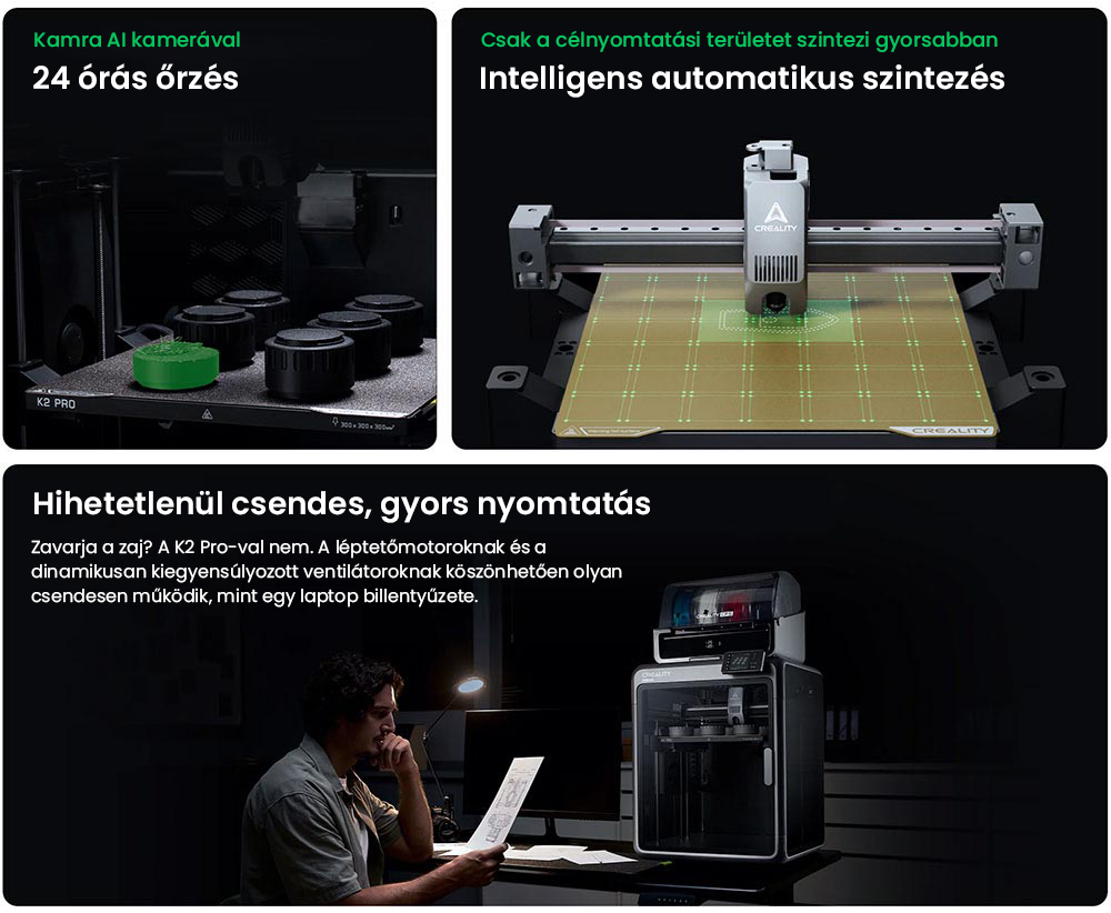Creality K2 Pro Combo 3D nyomtat&oacute;, CFS rendszer, 300*300*300mm