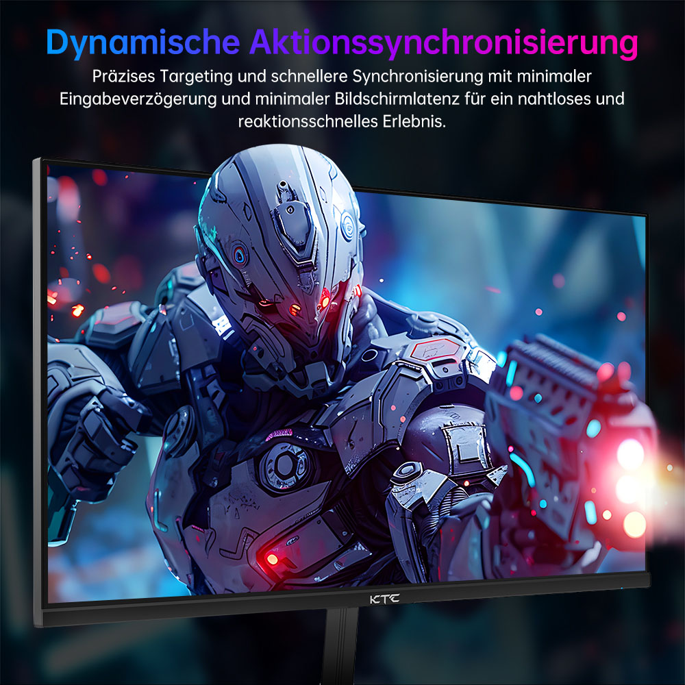 KTC H24F8 Gaming-Monitor, 23,8 Zoll 1920 x 1080 16:9 Fast IPS-Bildschirm, 190 Hz Bildwiederholfrequenz, 1 ms Reaktionszeit, HDR10, 135 % sRGB, Adaptive Sync, Dynamic Action Sync, Game Assist, Low Blue Light und TFlicker-frei