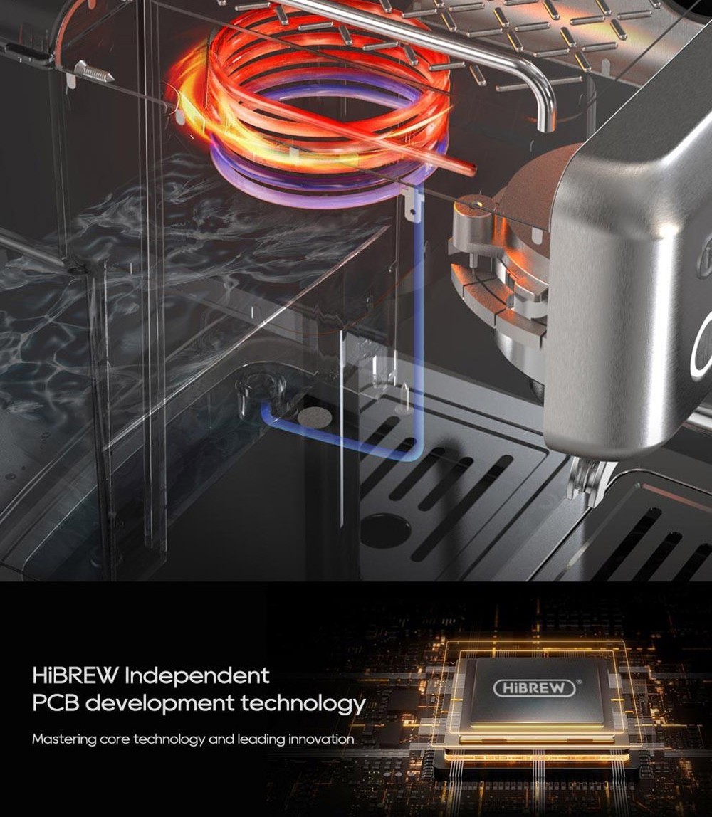 HiBREW H10A Semi Automatic Espresso Coffee Machine, 20Bar, Cold/Hot Coffee Maker - Silver