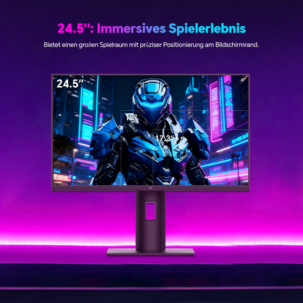 KTC H25X7 Gaming-Monitor, 24,5 Zoll 1920 x 1080 Fast-IPS-Bildschirm, 400 Hz Bildwiederholfrequenz, HDR400, 1 ms MPRT-Reaktionszeit, FreeSync- und G-Sync-kompatibel, schwaches blaues Licht und flimmerfrei, 2 x HDMI 2.0, 2 x DP 1.4