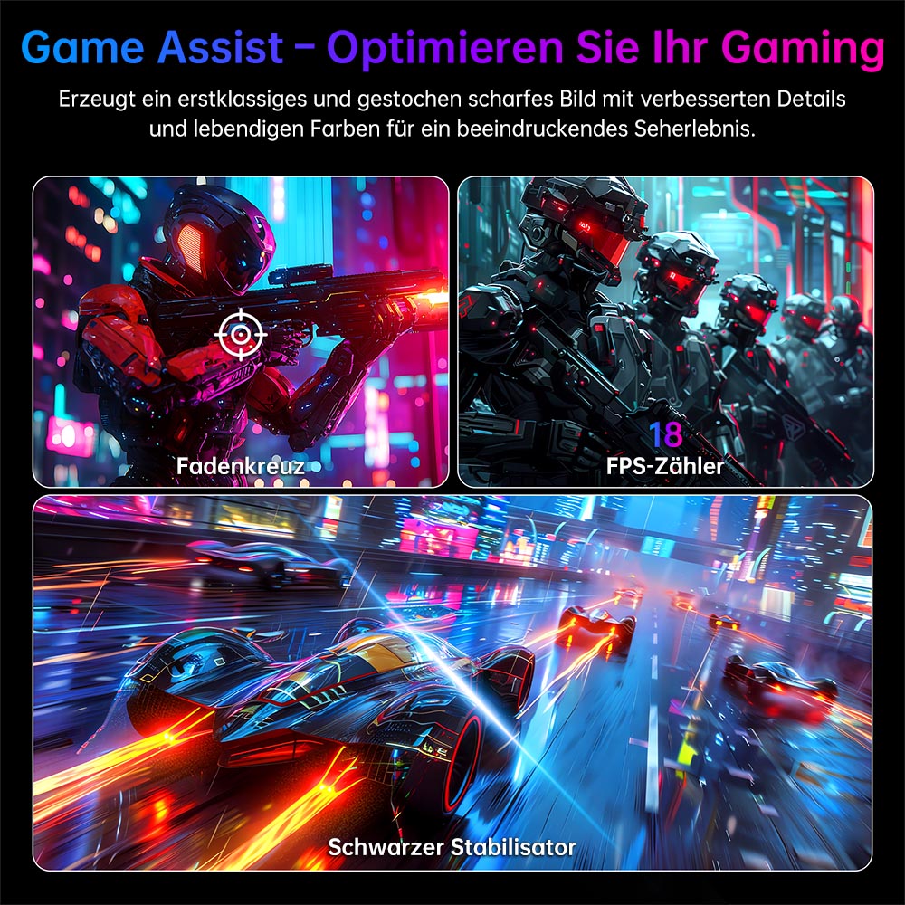 KTC H24F8 Gaming-Monitor, 23,8 Zoll 1920 x 1080 16:9 Fast IPS-Bildschirm, 190 Hz Bildwiederholfrequenz, 1 ms Reaktionszeit, HDR10, 135 % sRGB, Adaptive Sync, Dynamic Action Sync, Game Assist, Low Blue Light und TFlicker-frei