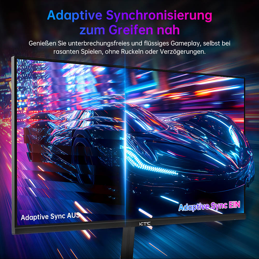 KTC H24F8 Gaming-Monitor, 23,8 Zoll 1920 x 1080 16:9 Fast IPS-Bildschirm, 190 Hz Bildwiederholfrequenz, 1 ms Reaktionszeit, HDR10, 135 % sRGB, Adaptive Sync, Dynamic Action Sync, Game Assist, Low Blue Light und TFlicker-frei