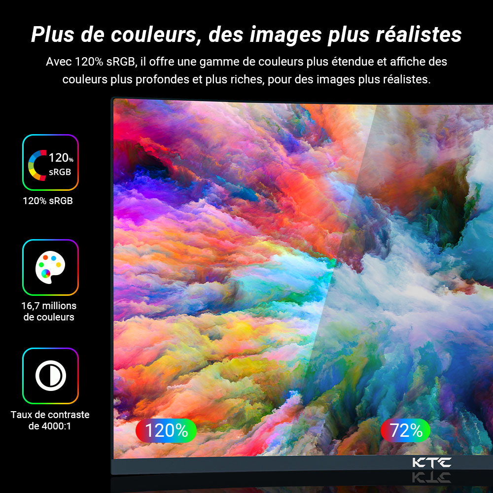 Moniteur de jeu KTC H27S17 27 pouces 2560x1440 QHD 180Hz HVA incurv&eacute; 1500R