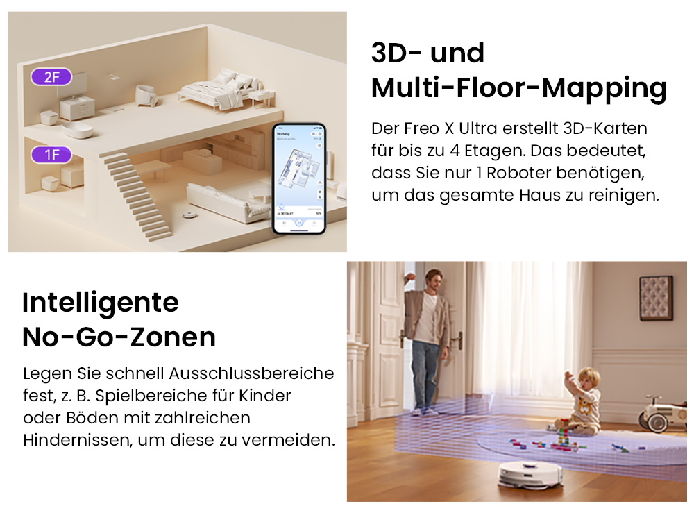 Narwal Freo X Ultra Roboterstaubsauger, 8200 Pa Saugleistung, 210 Min. Laufzeit, Tri-Laser-Navigation, Verwicklungsfreie schwimmende B&uuml;rste, 1-Liter-Einwegbeutel, 7-w&ouml;chige Staublagerung &ndash; EU-Stecker