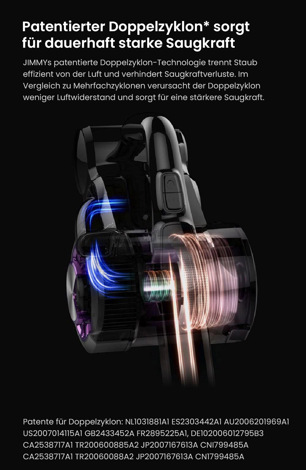 JIMMY JV85 Pro Wischversion, flexibler kabelloser Handstaubsauger, 2-in-1, Staubsaugen und Wischen, 200 AW starke Saugleistung, 550 W digitaler b&uuml;rstenloser Motor, 70 Minuten Laufzeit, 200 ml Wassertank, extrem leise &ndash; Lila