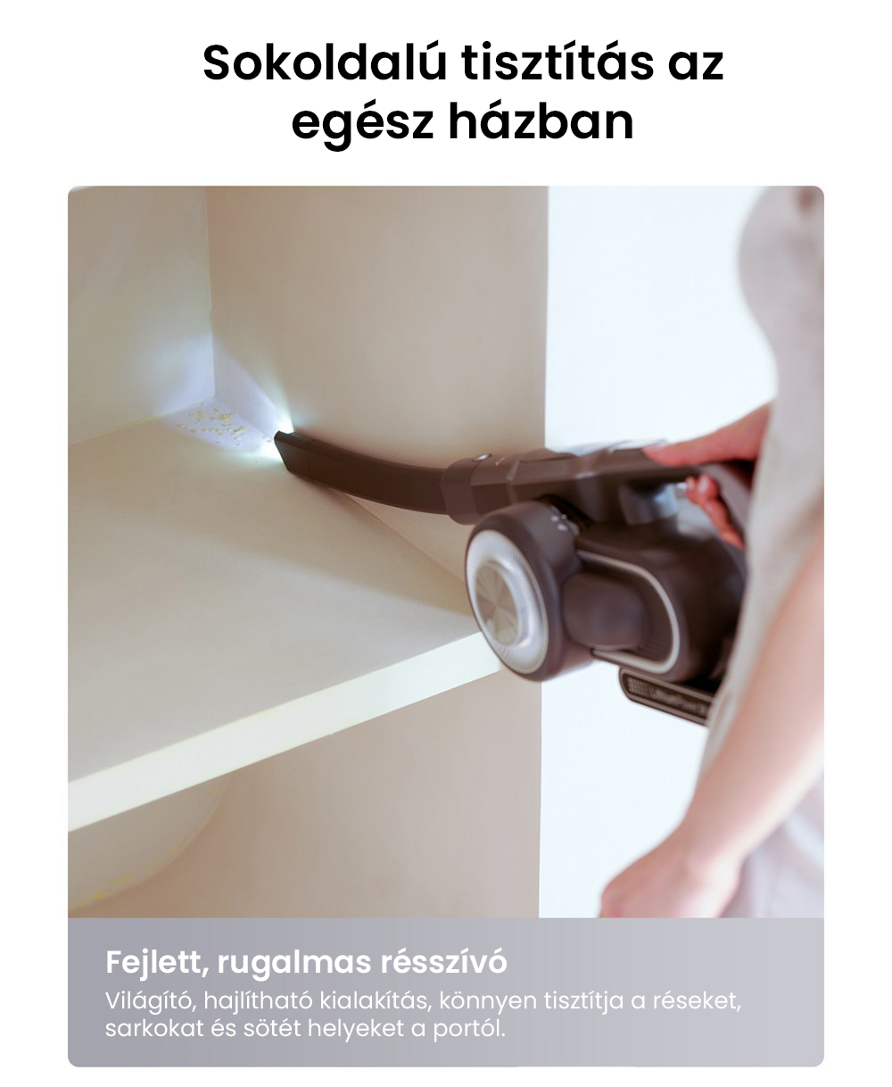 JIMMY H10 Flex akkus k&eacute;zi porsz&iacute;v&oacute;, 245 AW sz&iacute;v&oacute;teljes&iacute;tm&eacute;ny, 4 tiszt&iacute;t&aacute;si m&oacute;d, 0,6 literes porzs&aacute;k, 2500 mAh akkumul&aacute;tor