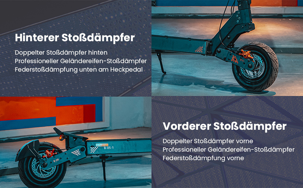 KuKirin G4 Elektroroller, 2 x 1000 W Motor, 60 V 20 Ah Akku, 11 Zoll Reifen, 70 km/h H&ouml;chstgeschwindigkeit, 75 km Reichweite, Scheibenbremsen vorne und hinten, Vierarm-Sto&szlig;d&auml;mpfer