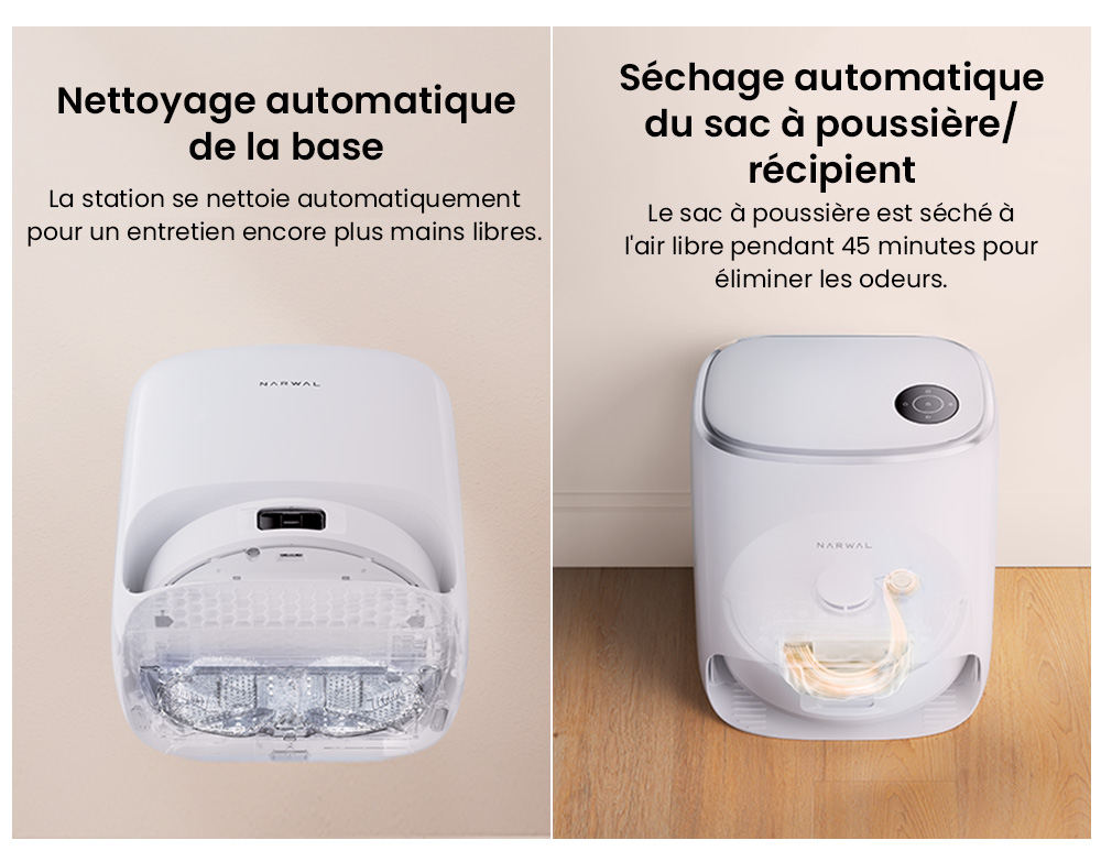 Narwal Freo X Ultra Aspirateur robot et balai avec lavage et vidage automatiques, puissance d'aspiration de 8200 Pa, brosse flottante anti-emm&ecirc;lement, levage automatique du balai jusqu'&agrave; 12 mm, station de base tout-en-un