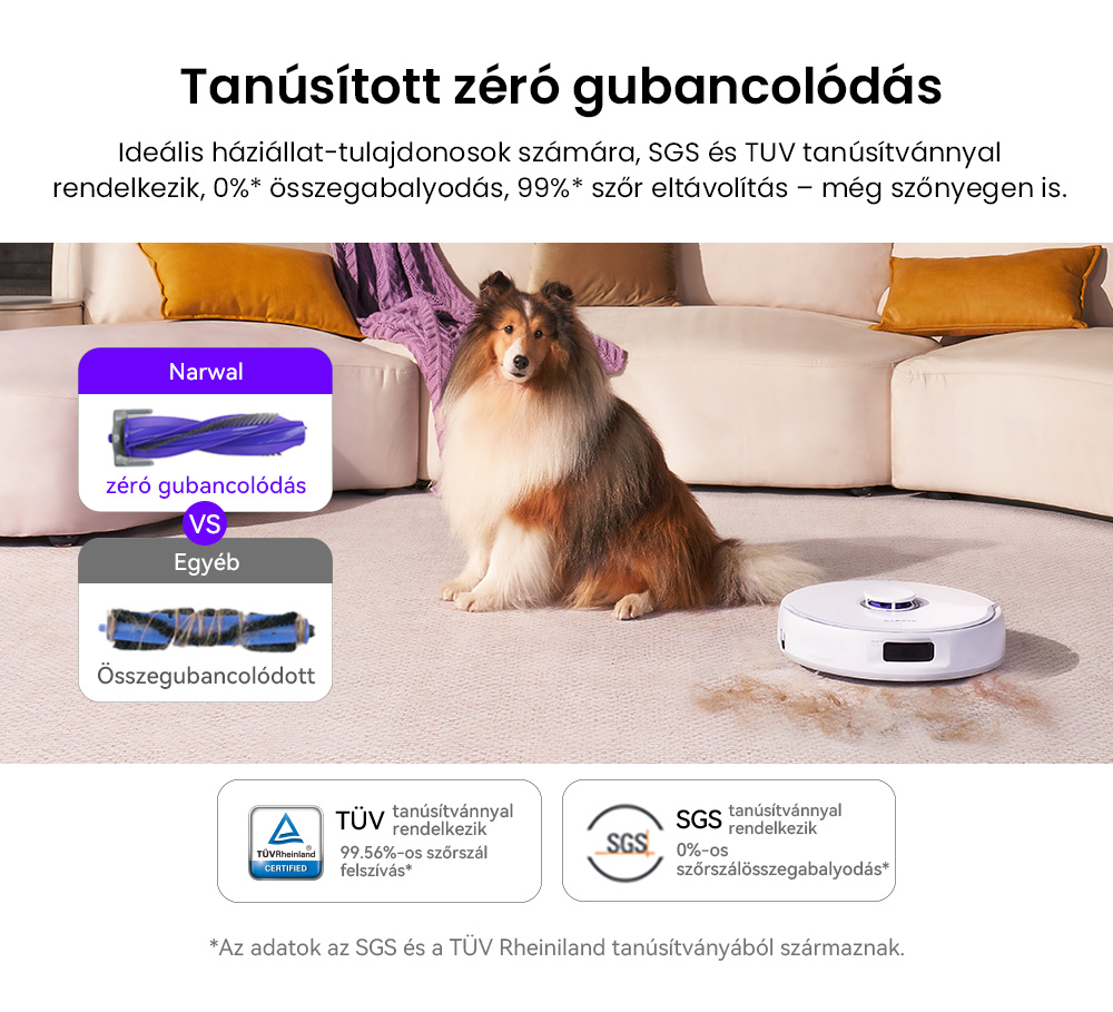Narwal Freo X Ultra Robot Porsz&iacute;v&oacute; &eacute;s Felmos&oacute; Automatikus Mos&aacute;ssal &eacute;s &Ouml;n&uuml;r&iacute;t&eacute;ssel, Erős 8200Pa Sz&iacute;v&oacute;erővel, Nulla Gubancol&oacute;d&aacute;st Nem Tart&oacute;s &Uacute;sz&oacute; Kef&eacute;vel, Automatikus Felmos&oacute; Emel&eacute;s 12 mm-ig, All-in-One Alap&aacute;llom&aacute;s