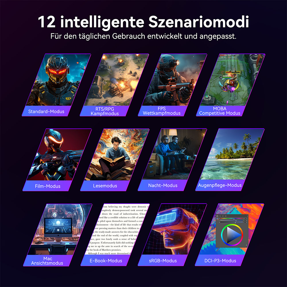 TITAN ARMY P2712V Gaming-Monitor, 27 Zoll Fast IPS, 3840&times;2160@160Hz & 1920&times;1080@320Hz, HDR400, 12 Szenario-Modi, Game Assist, 1ms GTG-Reaktionszeit, Dynamic OD, RGB-Gaming-Beleuchtung, Low Blue Light, 2*HDMI 2.1, 2*DP 1.4, 1*Audio