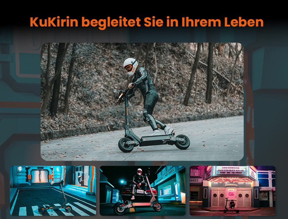KuKirin G4 Elektroroller, 2 x 1000 W Motor, 60 V 20 Ah Akku, 11 Zoll Reifen, 70 km/h H&ouml;chstgeschwindigkeit, 75 km Reichweite, Scheibenbremsen vorne und hinten, Vierarm-Sto&szlig;d&auml;mpfer