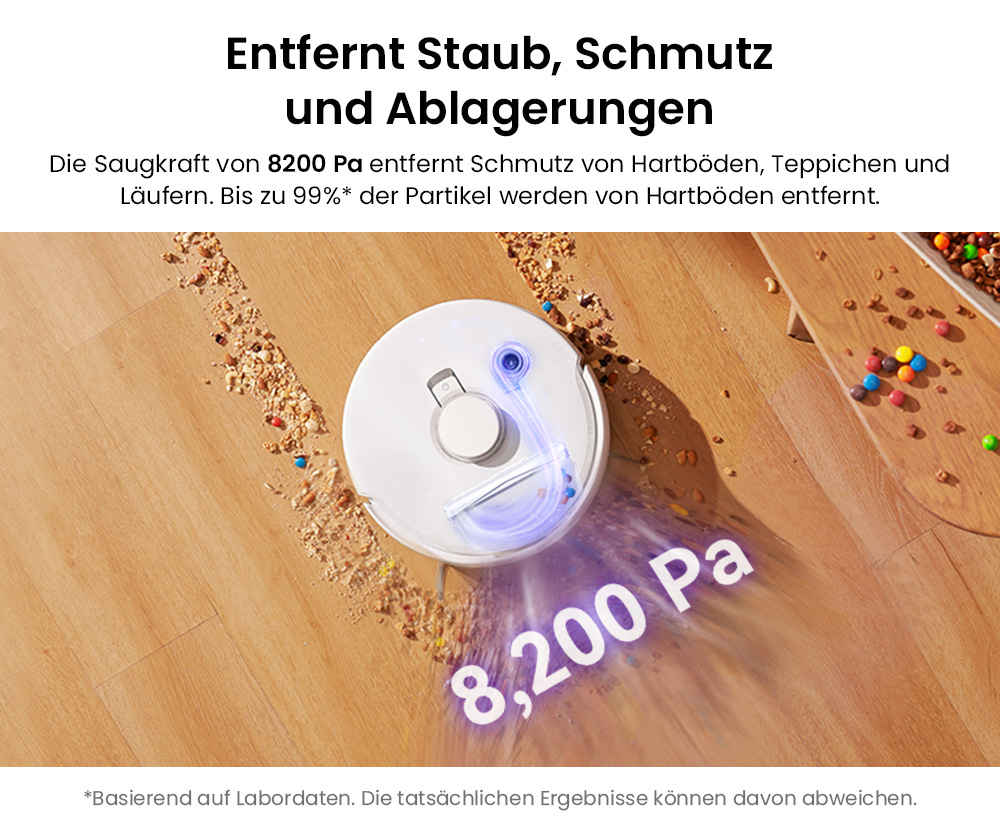 Narwal Freo X Ultra Roboterstaubsauger, 8200 Pa Saugleistung, 210 Min. Laufzeit, Tri-Laser-Navigation, Verwicklungsfreie schwimmende B&uuml;rste, 1-Liter-Einwegbeutel, 7-w&ouml;chige Staublagerung &ndash; EU-Stecker