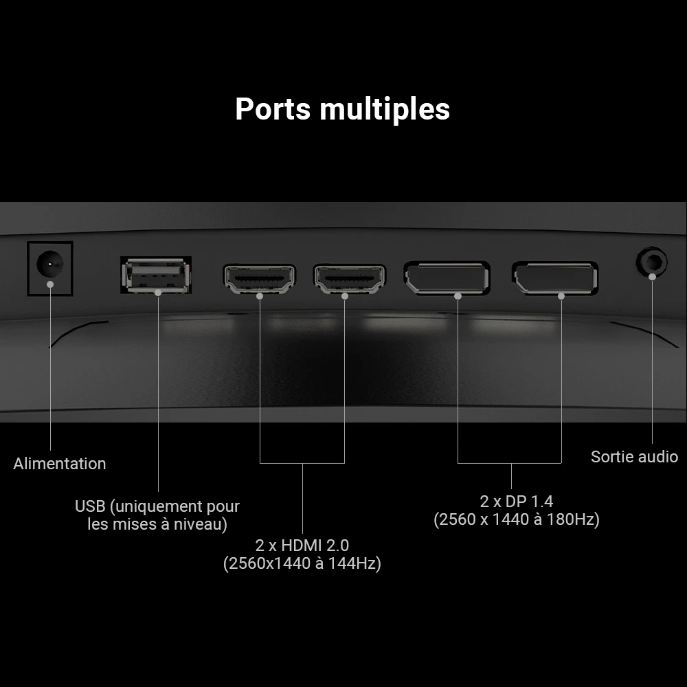 Moniteur de jeu KTC H27S17 27 pouces 2560x1440 QHD 180Hz HVA incurv&eacute; 1500R