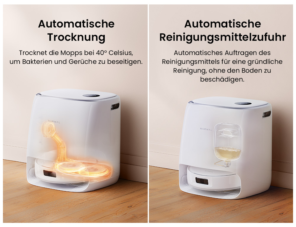 Narwal Freo X Ultra Roboterstaubsauger, 8200 Pa Saugleistung, 210 Min. Laufzeit, Tri-Laser-Navigation, Verwicklungsfreie schwimmende B&uuml;rste, 1-Liter-Einwegbeutel, 7-w&ouml;chige Staublagerung &ndash; EU-Stecker