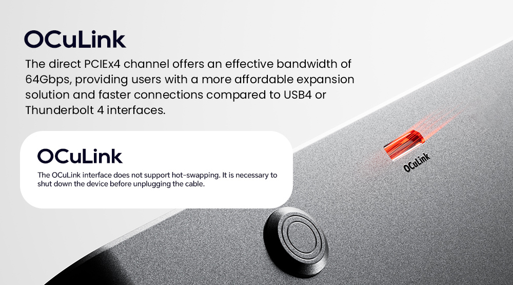 AOOSTAR AG01 eGPU-Dock mit Oculink-Anschluss, integriertem 800-W-Netzteil, unterst&uuml;tzt Hot-Swap der TGX-Schnittstelle