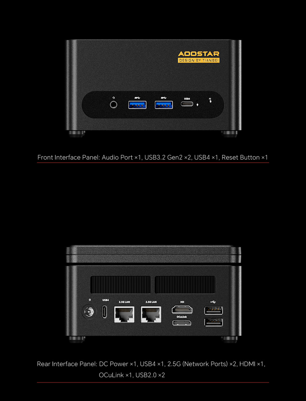 AOOSTAR GFLIP Mini PC Barebone (bez RAM bez SSD), 5