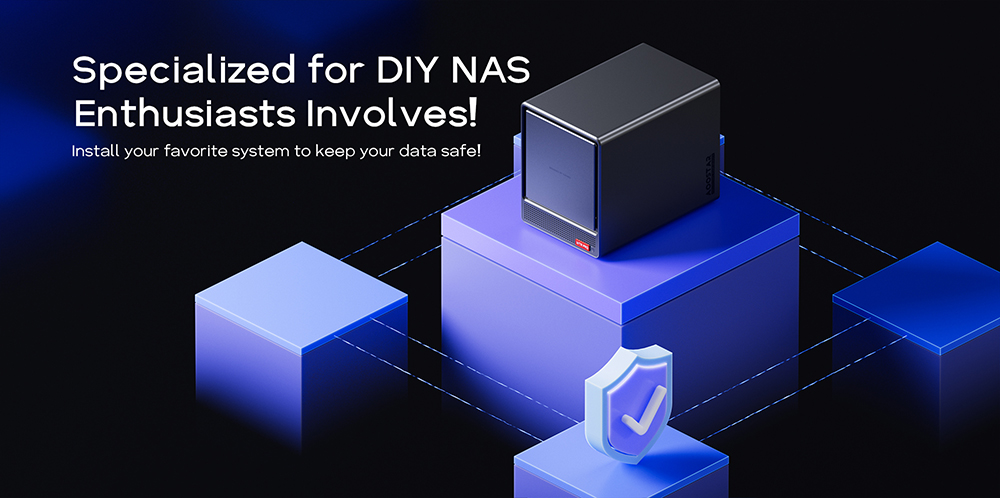 AOOSTAR WTR Pro NAS Mini PC, AMD Ryzen 7 5825U 8 jadier max. 4,5 GHz, 64 GB RAM 1 TB SSD, HDMI+DP+Type-C Triple 4K Display, WiFi 6 Bluetooth 5.2, 2*USB3.0 2*USB2.0 2*2.5G RJ45 1*Micro SD Card Port 1*Audio Jack - EU Plug