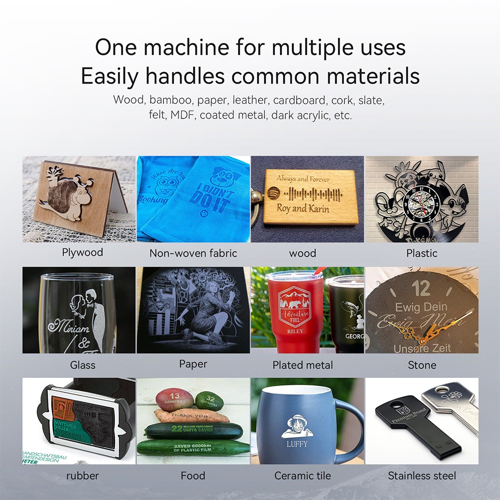 ATOMSTACK Swift 7W Laser Engraver, 10000mm/min Speed, 0.1mm Precision, 0.08x0.04mm Laser Spot, 300x300mm Working Area, Accessory Auto-Recognition, Compatible with Wood/Leather/Acrylic