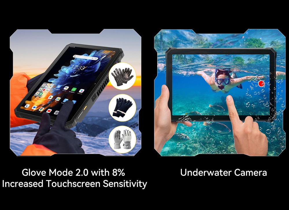 Blackview Active 12 Pro 5G Projector AI Rugged Tablet, 200lm 120