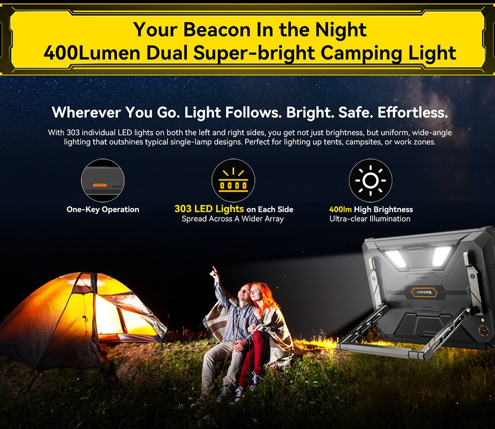 Blackview Active 12 Pro 5G Projector AI Rugged Tablet, 200lm 120