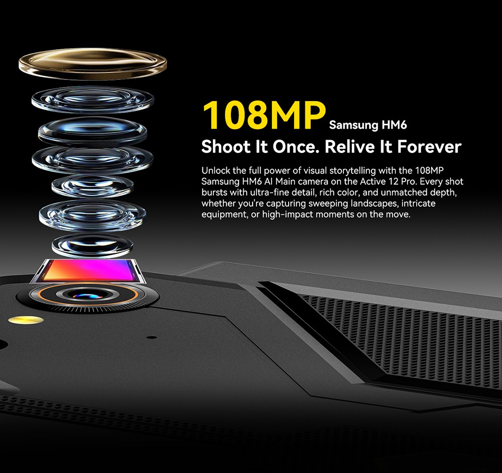 Blackview Active 12 Pro 5G Projector AI Rugged Tablet, 200lm 120