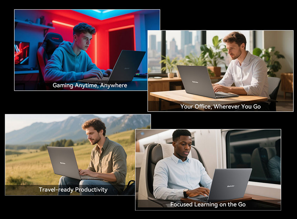 Blackview GamiBook 8 Ordinateur portable, &eacute;cran 16 pouces 1920*1200, AMD Ryzen 7 7735HS, 16GB RAM 512GB SSD, WiFi 6, batterie 57Wh, double haut-parleurs, 2*Type-C complet, 2*USB3.2, 1*USB2.0, 1*HDMI, 1* pour emplacement carte TF, 1 * prise audio