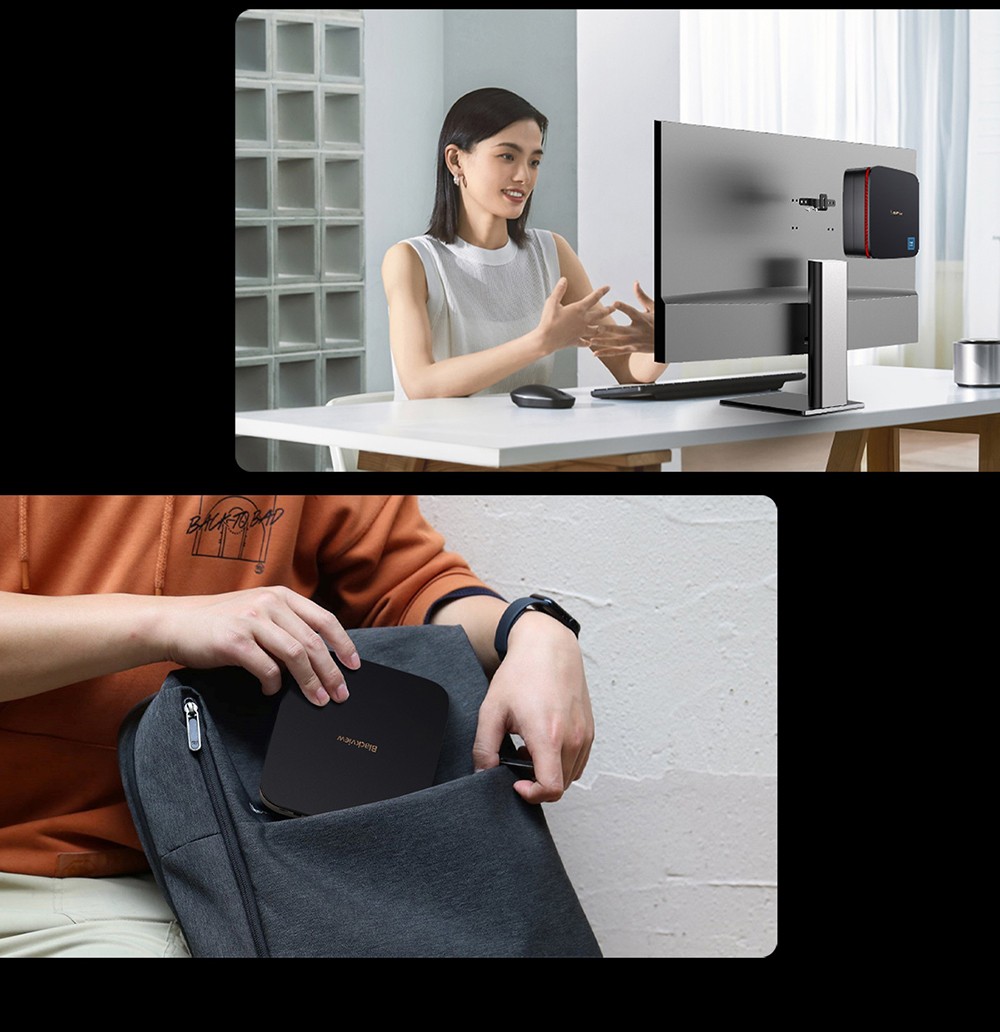 Blackview MP60 Mini PC, Intel N150 4 jadrá Max. 3,6GHz, 16GB RAM 512GB SSD, 2*HDMI Dual Screen Display, 16GB RAM 512GB SSD, Dual-band WiFi Bluetooth 4.2, 2*USB2.0, 2*USB3.0, 1*RJ45, 1*Headphone Jack