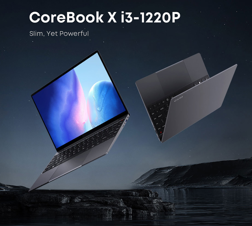 CHUWI CoreBook X Ordinateur portable, &eacute;cran 14 pouces 2160*1440, Intel Core i3-1220P, 16GB RAM 512 SSD, WiFi 6 Bluetooth 5.2, batterie 4000mAh, 1*Type-C complet, 2*USB3.0, 1*HDMI 1.4, 1*emplacement pour carte TF, 1*prise casque